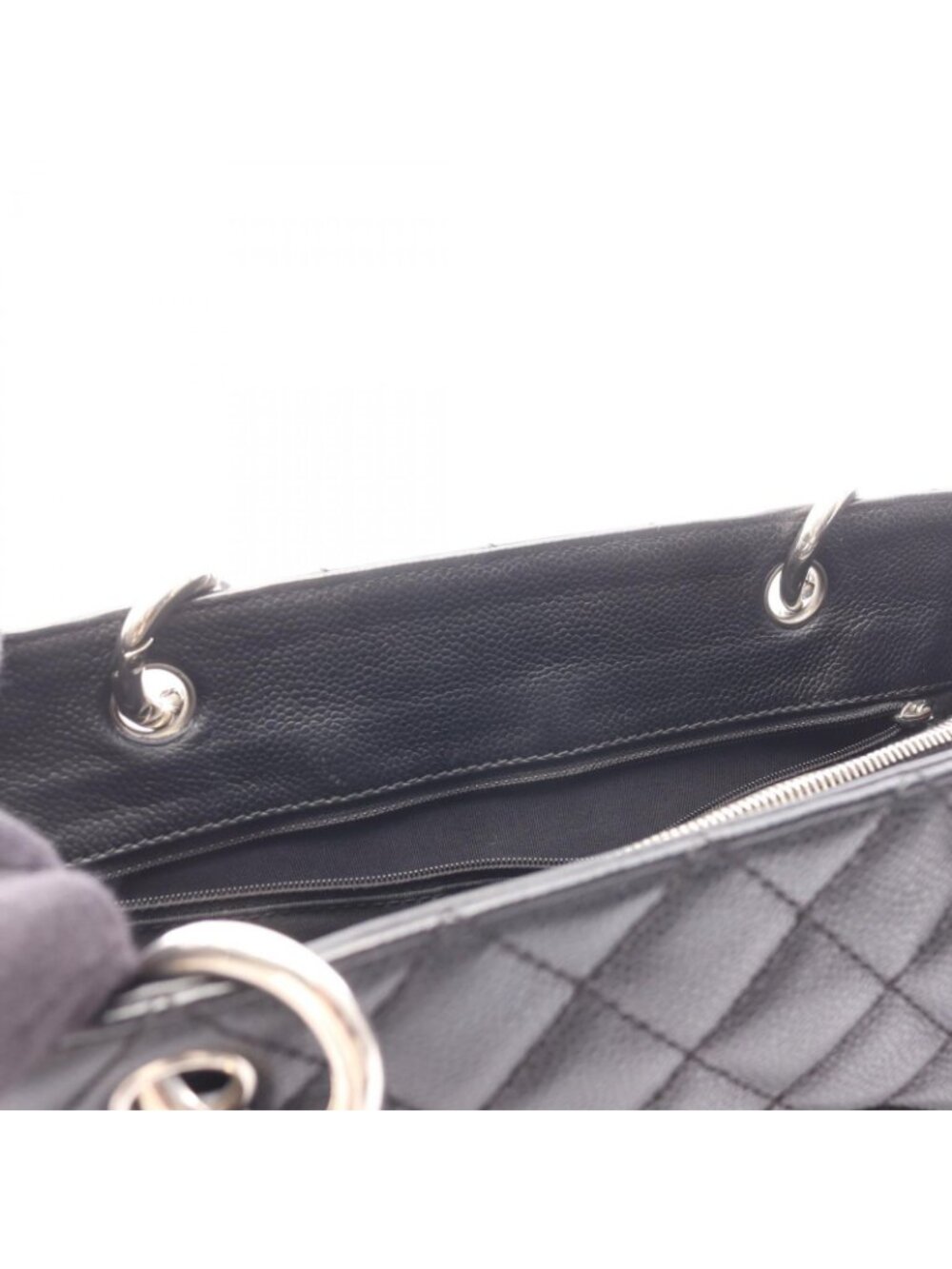 Chanel Tote Quilted Grand Shopping GST Black Caviar Leather GST Chain - Picture 6 of 8